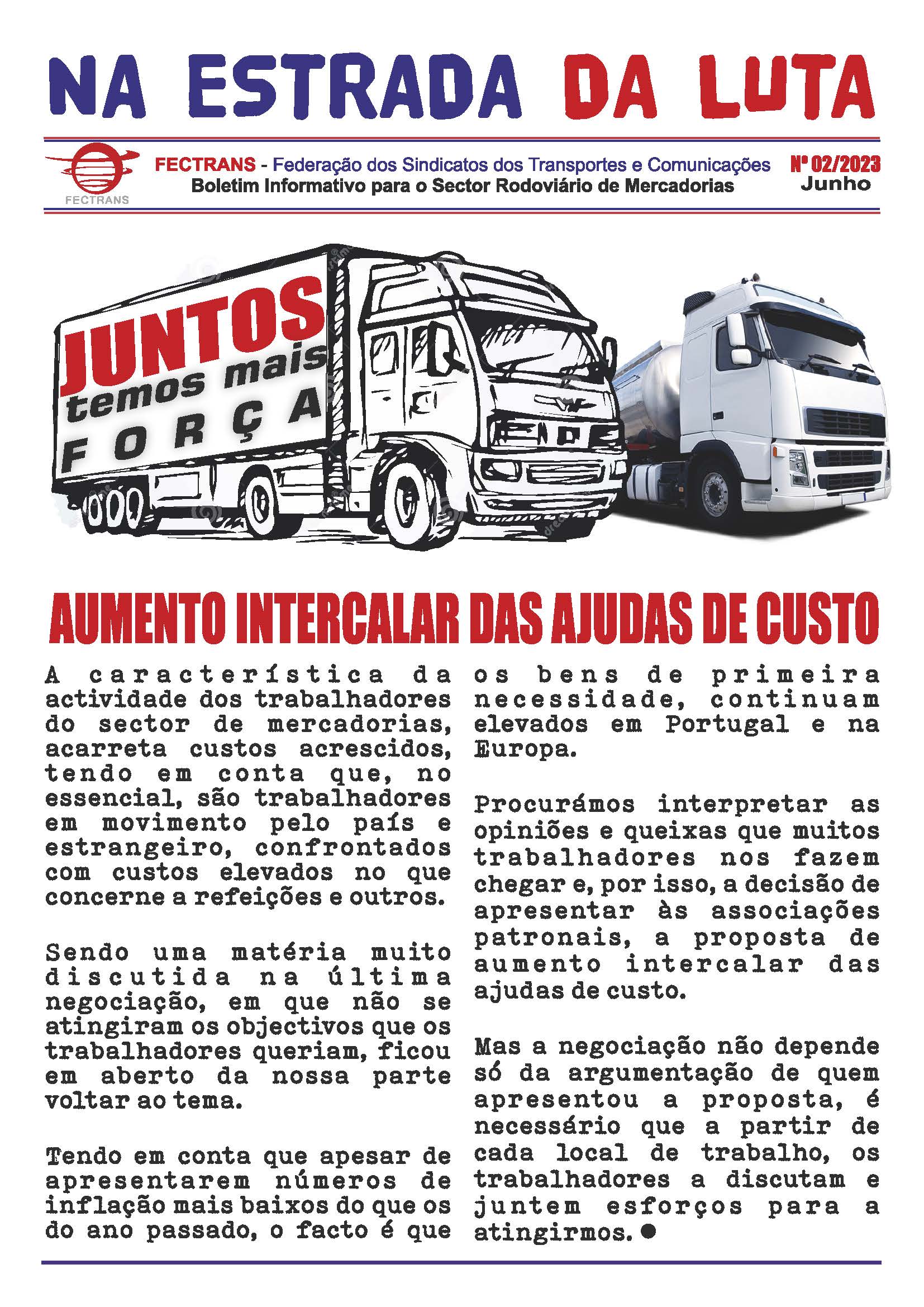 20230605 Boletim Na Estrada da Luta Numero 02 2023 de Junho Página 1